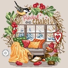 最新作★2025NEW★🟦⬜🟥フランス クロスステッチ チャート図案 👑 ANNICK ABRIAL  アニック・アブリアル 🔶Réveil au chalet🔶😻◆シャレーでお目覚め◆ 輸入クロスステッチ 手芸 刺繍 花 鳥 ねこ リース 季節