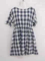 ◇ Techichi テチチ ギンガムチェック 半袖 膝丈 ワンピース サイズM ブルー系 ホワイト系 レディース P  【中古】 【1209220002224】