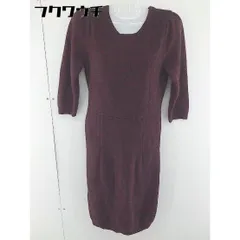 ◇ SENSE OF PLACE by URBAN RESEARCH バックジップ 七分袖 膝下丈 ワンピース サイズフリー ボルドー系 レディース  【中古】 【1107150006957】