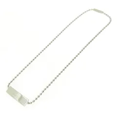 【中古】GUCCI グッチ シルバー ロゴ プレート ボールチェーン ネックレス チョーカー 11.7g 925刻印 408164 ネックレス