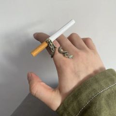 シガレットホルダー ドラゴン 龍 リング 指輪 タバコ おしゃれ かっこいい クリップ ゴールド 竜 メンズ レディース ユニセックス 男女兼用 たばこグッズ