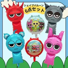 スプランキー アルミバルーン 6枚 誕生日 飾り バルーン パーティー グッズ 風船 ハッピーバースデー ガーランド インクレディボックス incredibox sprunki 音ゲー 記念日 装飾 イベント 装飾 品 豪華 男の子 子供