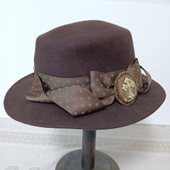Metamorphose メタモルフォーゼ　ウールハット　ブラウス　ブローチ付き　サイズ約55.5cm