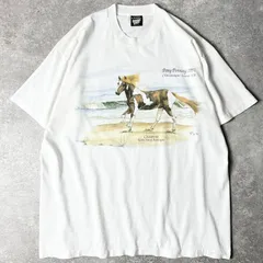90s USA製 1991 ポニー イラスト プリント 半袖 Tシャツ XL / 90年代 アメリカ製 オールド シングル アニマル 馬 アート