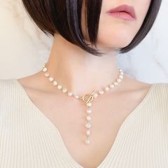 Melting：淡水パールのマンテルY字ネックレス SV430