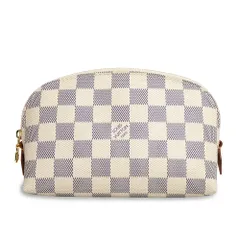 ルイ ヴィトン ポシェット コスメティック 化粧ポーチ ダミエアズール ホワイト ゴールド金具 N60024 LOUIS VUITTON（美品）