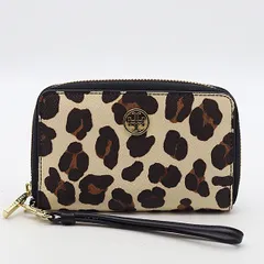 美品 トリーバーチ ヒョウ柄 ストラップ付 ラウンドファスナー財布 レディース ファッション・ブランド小物 2000000 NSK KTU
