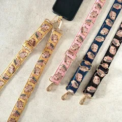 インド刺繍リボン スマホショルダー ショルダーストラップ ショルダーベルト ハリネズミ はりねずみ