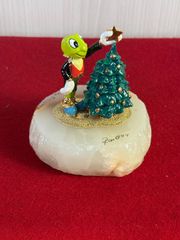〖 希少 〗ディズニー　ジミニー・クリケット　クリスマス　台座　大理石　ロンリー社製
