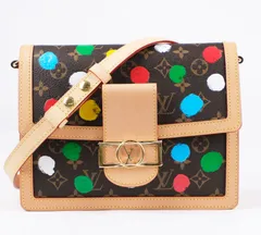 【美品】ルイ・ヴィトン×草間彌生 Louis Vuitton モノグラム サックドーフィーヌ ブラウン ヤヨイ クサマ LV×YK ネヴァーフル MM トートバッグ ショルダーバッグ