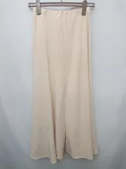 ◇ ⊇ NICE CLAUP ナイスクラップ ロング丈 フレア スカート サイズF ライトベージュ レディース P  【1410160014301】