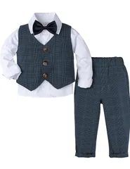 90 Regular_ブルー [TickElf] 男の子 フォーマル 子供服 キッズ服 スーツセット 洋装ベビー服 セットアップ 入園式 卒業式 七五三 初節句 結婚式 お宮参り（90,ブルー）