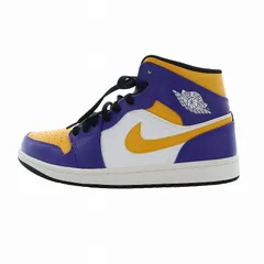 ナイキ NIKE エア ジョーダン 1 ミッド AIR JORDAN 1 MID スニーカー シューズ 靴 ロゴ レイカーズ US8.5 26.5cm 紫 黄 イエロー DQ8426-517 ■GY18 /MQ