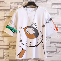 夏目友人帳 猫先生デザイン半袖Tシャツ ユニセックス同人グッズ