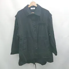 ■ ⊇ Shelly island シェリーアイランド 袖取り外し可能 2way 長袖 モッズコート サイズM ブラック系 レディース E  【1508060025494】