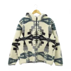 ペンドルトン PENDLETON × ニコアンド Niko and.. ニコアンド別注 ボアジャケット フリース スタンドカラー ジップアップ ネイティブ柄 L ベージュ /MN5 ■GY01のサムネイル