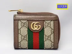 GUCCI グッチ オフィディア GGスプリーム シェリーライン L字ファスナー コインケース 644333 0416 小銭入れ PVC レザー ベージュ ブラウン 中古A 【送料無料】 A-8768【質屋出品】のサムネイル