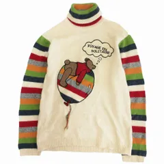 カステルバジャック CASTELBAJAC モヘア アンゴラ混 タートルネック ニット セーター ボーダー柄 プルオーバー マルチカラー メンズ