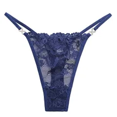 Tバック レディース キラキラ チャーム付き ラインストーン 総レース 花柄 透ける サイドストリング 腰ゴム セクシー おしゃれ 黒 白 赤 緑 青 rt-011