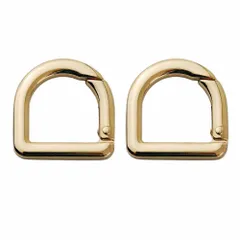 新品 カラビナ d型 2個 20mm サークル ガンメタリック アクセサリー キーホルダー ストラップ パーツ リング パーツ ハンドメイド 金具 スプリングDカン (ゴールド)