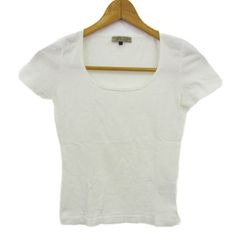 プロポーションボディ ドレッシング ニット トップス 半袖 Uネック サマーセーター レディース 2サイズ 白 PROPORTION BODY DRESSING 【中古】
