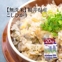 無洗米 米 福井県産 こしひかり 20kg (5kg×4) 令和6年産 お米 白米 おくさま印 国産 食品 ギフト 引っ越し 挨拶 出産 内祝い 母の日 父の日 お中元 お歳暮 結婚 快気 還暦 香典返し お年賀 送料無料