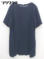 ◇ UNIQLO ユニクロ 半袖 膝丈 ワンピース サイズXXL ネイビー レディース  【1002802449932】