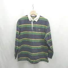◇ ⊇ McGREGOR マックレガー ストライプ 長袖 ポロシャツ サイズL グリーン系 メンズ E  【1501230016223】