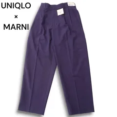【新品 22SS】 UNIQLO × MARNI ユニクロ × マルニ 春夏★ ワイドフィット タック スラックス パンツ Sz.S メンズ 紺未使用