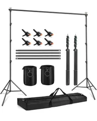 【特価セール】スタンド 3m スタンド 撮影サンドバッグ2個と背景布クリップ 6個付き 背景紙 大型 グリーンバック 300cm スタンド 3m x x 280 3.6m 撮影 撮影 背景/背景布に適用 三脚ケース付き 背景 安定性がよい 日本語説明書付き H