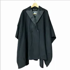 【中古】ERMANNO SCERVINO エルマンノシェルビーノ ポンチョ ウール コート 黒 ブラック 38 ■GY41 レディース ERMANNO SCERVINO エルマンノシェルビーノ ポンチョ ウール コート 黒