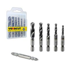 タップドリルセット 超硬ドリルタップ 鉄工用 ステンレス用 ドリル 六角軸 ドリルビット 面取りタップ 穴あけ ねじ切り タップ スパイラル