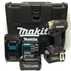 ΘΘMAKITA マキタ インパクトドライバ 40v 充電器・充電池2個・ケース付 程度C TD001G パープルのサムネイル