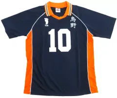 【中古】ポロシャツ・ワークシャツ 日向翔陽 高校ユニフォーム 烏野高校 ネイビー×オレンジ Lサイズ 「ハイキュー!!」