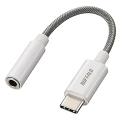 【迅速発送】バッファロー USB Type-C 3.5mm 3極 4極 オーディオ 変換 アダプター ハイレゾ対応 DAC搭載 高耐久ケーブル 屈曲耐久試験30000回クリア イヤホンジャック イヤホン ヘッドホン ヘッドセット マイク 音量調整 【 iPh