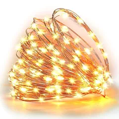 LEDイルミネーション ジュエリーライト 200球 20m 電池式 リモコン付 8パターン 点滅 点灯 タイマー機能 防水 防塵仕様 屋外 室内 ガーデンライト 正月 クリスマス 飾り ストリング (ウォームホワイト) 0