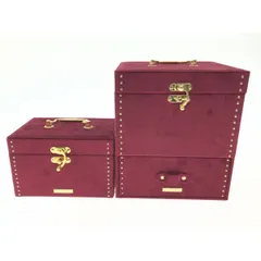 ▼▼ANNA SUI アナスイ フランフラン ジュエリーボックスS ジュエリーボックスL 2点セット ダークレッドのサムネイル