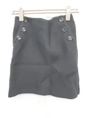 ◇ ⊇ SLOBE IENA スローブ イエナ ウール混 秋冬 ミニ丈 台形 スカート サイズ36 ネイビー レディース E  【1411070012869】