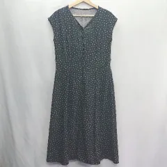 ◇ ⊂ ◎ NATURAL BEAUTY BASIC ドット柄 ロング丈 ワンピース サイズM ブラック ホワイト レディース E  【1410100050642】