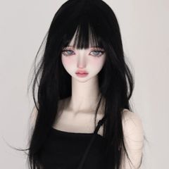 BJDドール用 ウィッグ 1/6 ロングヘア カツラ ストレート 黒 DOLL  ドールウィッグ ドールアクセサリー  kk2
