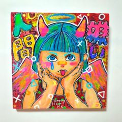 【一点物イラストアート】Who's next【F0号】現代アート,イラスト 一点物イラストアート】Who´s next【F0号】現代アート,イラスト