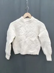 ◇ N. Natural Beauty Basic 短丈 かわいい 長袖 ケーブル ウール ニット セーター サイズＭ アイボリー系 レディース P  【1403110002862】