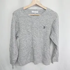 ◇ ⊇ U.S. POLO ASSN. ユーエスポロアッスン 長袖 クルーネックセーター サイズM グレ－ レディース E  【1410100008131】