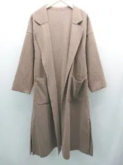 ◇ GRL グレイル シンプル 大人 綺麗め バックスリット ロング丈 長袖 コート サイズF ブラウン レディース E  【1305020026443】