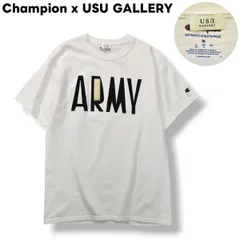 【別注】 チャンピオン Champion x ユーエスユーギャラリー USU GALLERY ARMY 半袖 Tシャツ L ホワイト レディース メンズ ユニセックス 男女兼用 ♪