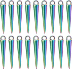 UNICRAFTALE 約24個 円錐チャーム コーンチャーム スパイクチャーム 合金製 円錐形 201ステンレスペンダント