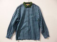 Christian Dior SPORTS レディース ブラウス リネン 長袖シャツ M ボーダー グリーン