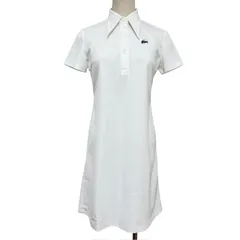 古着 シュミーズラコステ CHEMISE LACOSTE ポロシャツ ワンピース クリーニング済み 白 70s レトロ レディース Lサイズ 相当