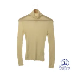 ☆美品☆ UNIQLO ユニクロ トップス カットソー ニット シンプル タートルネック 長袖 レディース クリーム S 901-14361 送料無料 古着