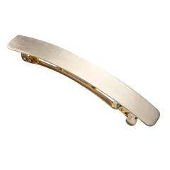 【H：ゴールド × ワンサイズ】[Cream dot. クリームドット公式] ヘアアクセサリー レディース 8タイプ バレッタ ヘアクリップ 大きめ メタル セミマット ヘアライン加工 太め オーバル アーチ 光沢感 大人 上品 エレガント シンプル